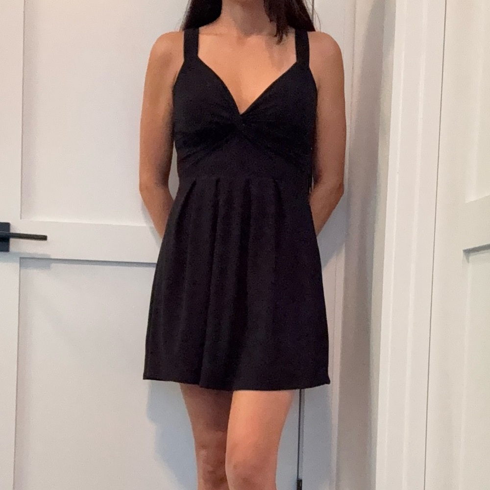 Black Sleeveless Babydoll Mini Dress